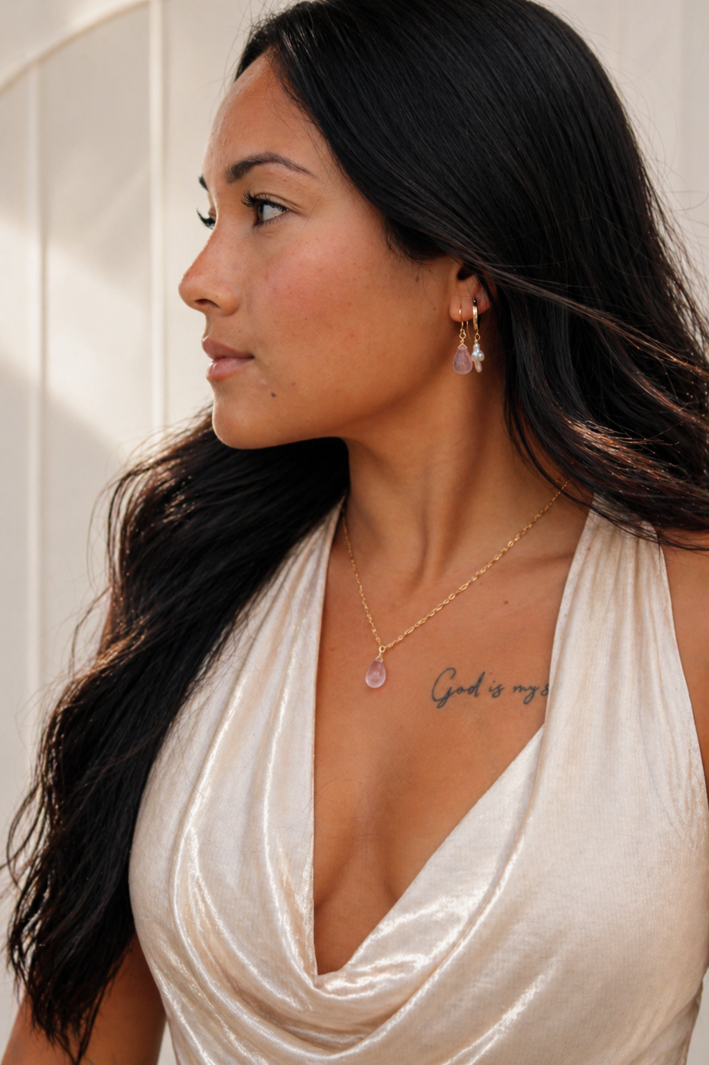 Rose quartz necklace