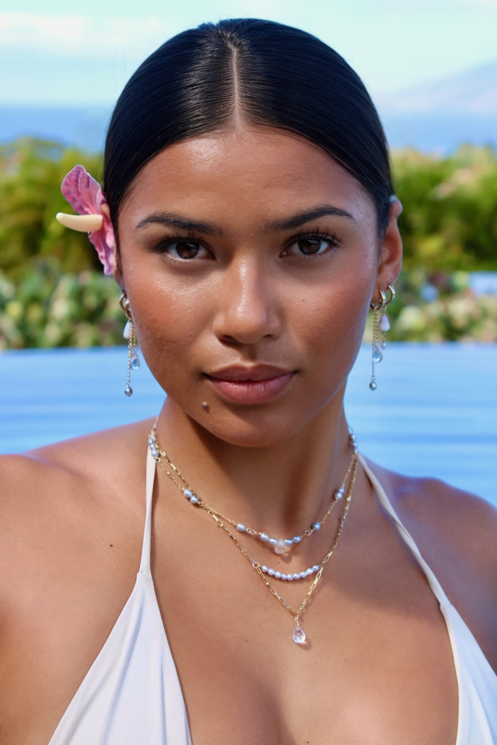 Akoya X Blue Topaz Drop