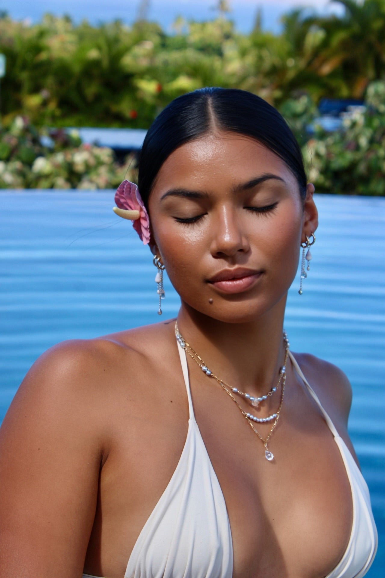 Akoya X Blue Topaz Drop