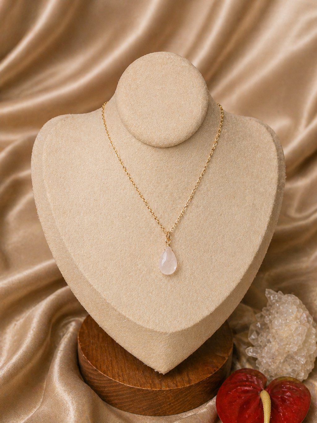 Rose quartz necklace