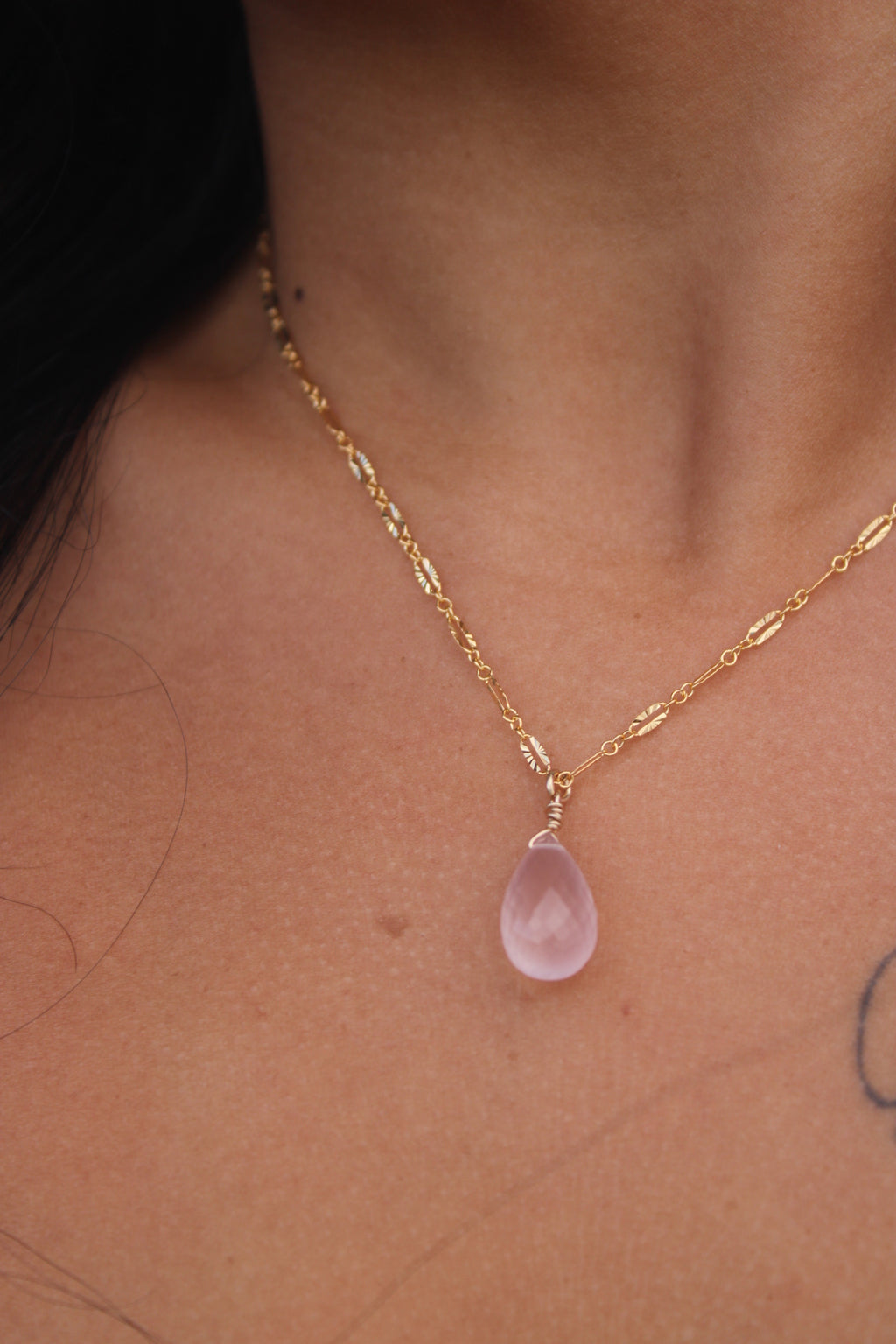 Rose quartz necklace