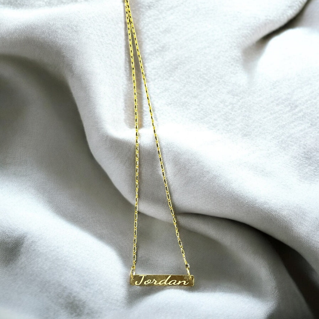 Engraved bar necklace