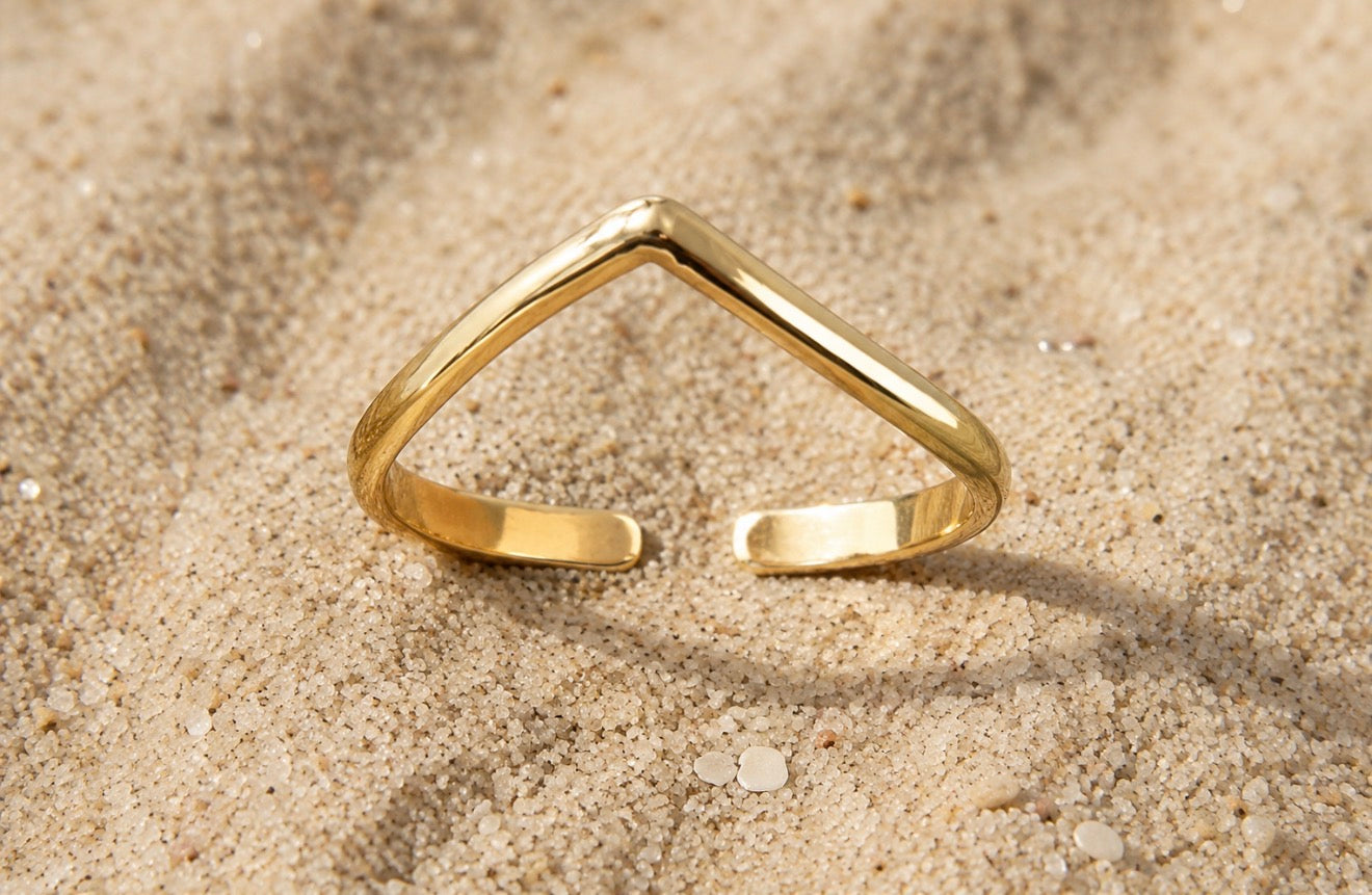 Chevron toe ring