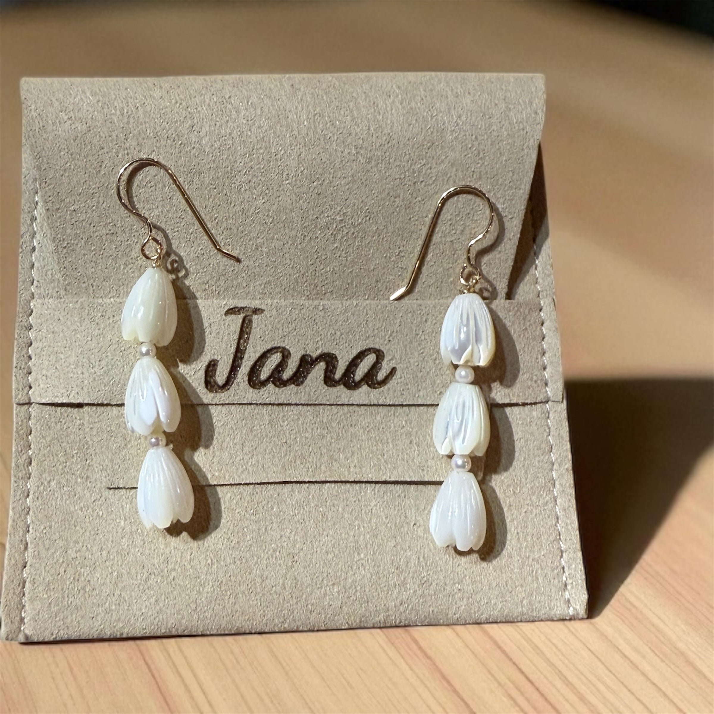 Mother of Pearl Pikake Bead Earrings with Freshwater Pearls | 14K Gold-Fill | Waterproof & Lightweight