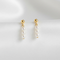 Triple Freshwater Pearl Stud Earrings