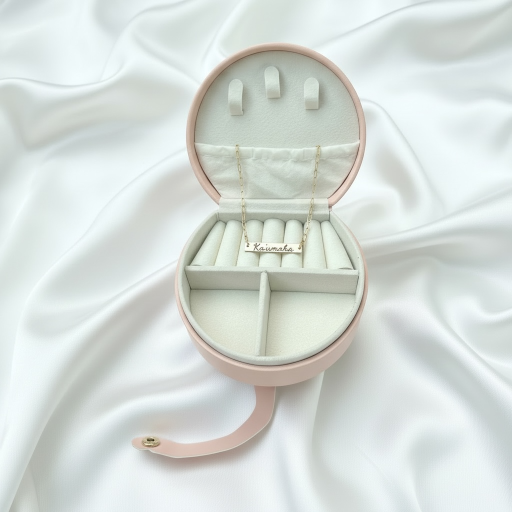 Custom engraved travel jewelry box