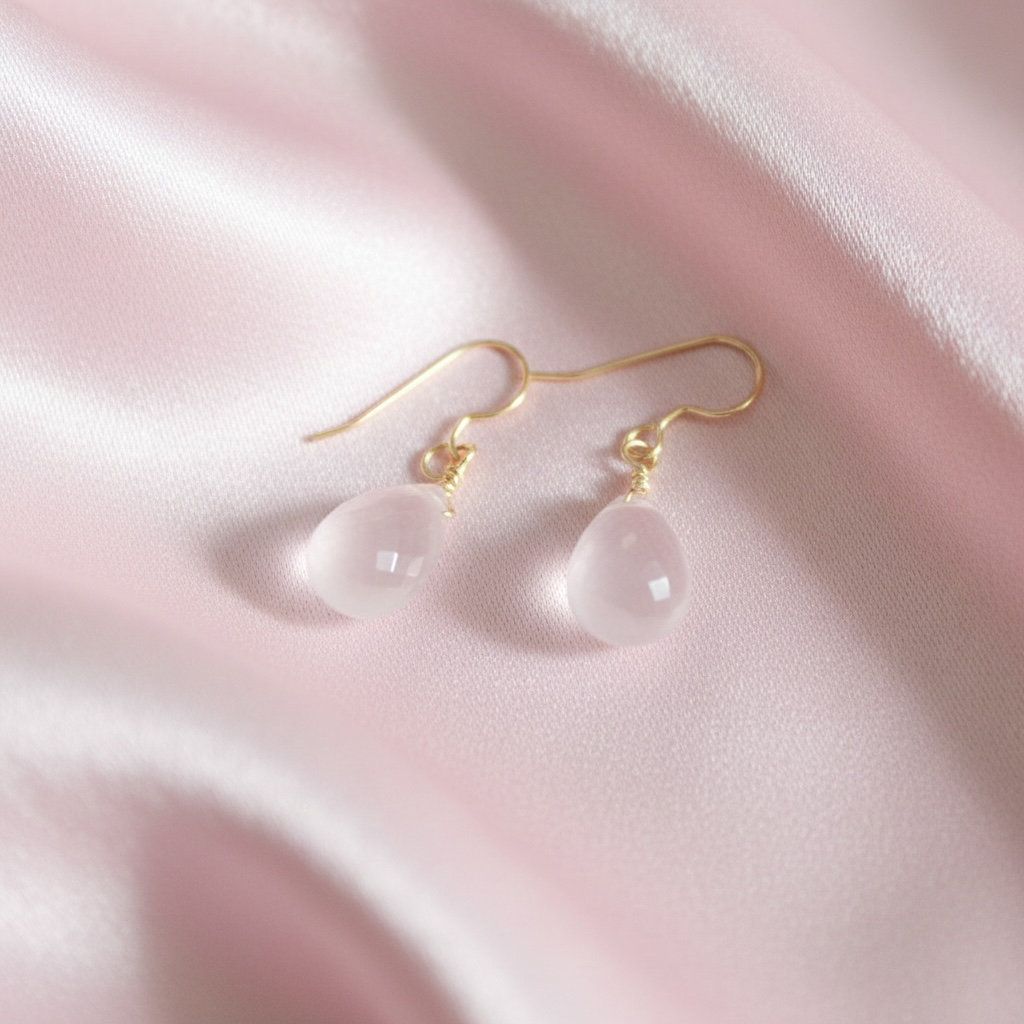 Rose quartz earrings